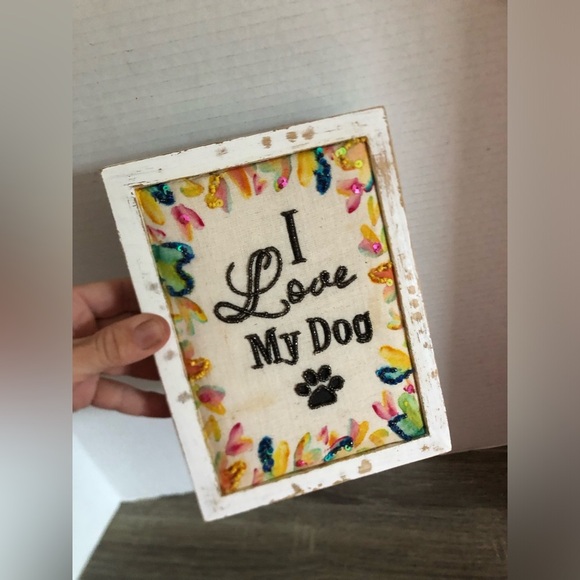 Colourful 'I Love My Dog' Decorative Sign - Picture 3 of 7